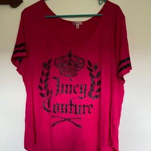 Juicy Couture pink and glitter black top